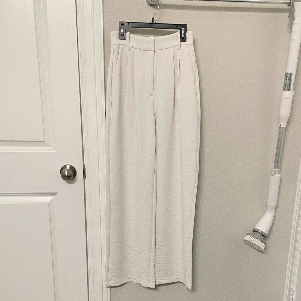 Abercrombie & Fitch Cream Wide-Leg Pants